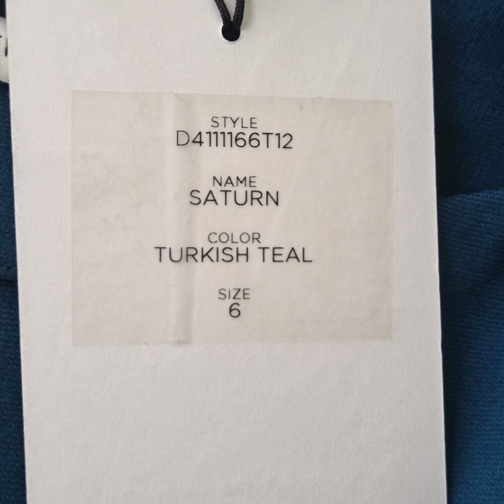 DVF DIane Von Furstenberg Womens SZ 6 Teal Blue Saturn Stretch Jersey Dress NWT - Picture 10 of 10